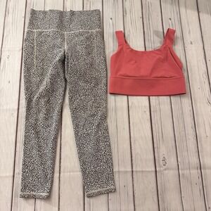 Athleta S Salutation Stash II Leggings + Warrior Longline Twist Bra Active Set